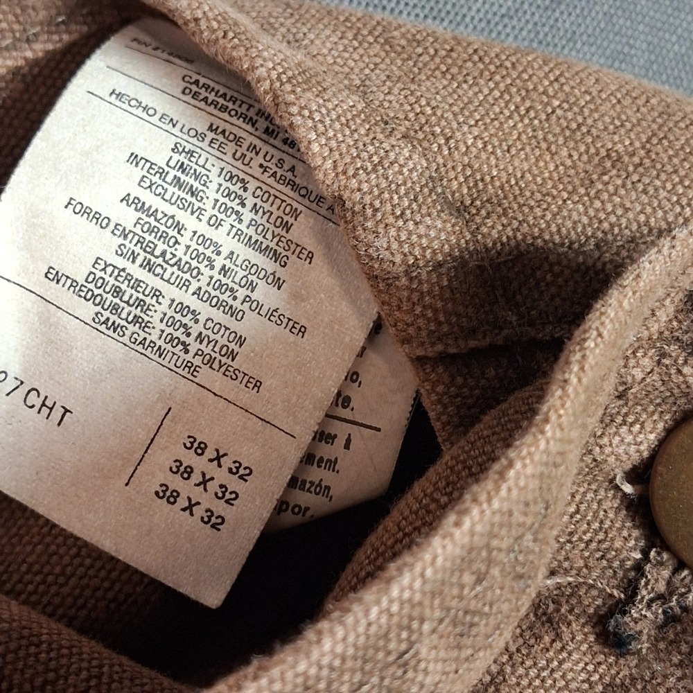 Carhartt Mint Vintage Work Overalls 38x32 Mens Brown Double Knee Insulated - USA - Picture 12 of 12